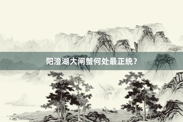 阳澄湖大闸蟹何处最正统？